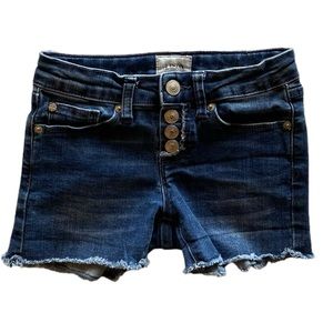Hudson Kids Girls Button Up Jean Shorts Size 8 Distressed Great Condition!